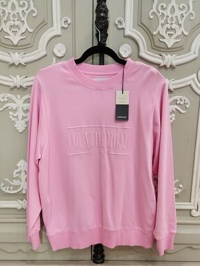 Country Road Soft Pink Embossed Logo Sweater Top Size S BNWT